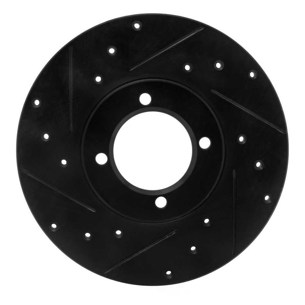 Dynamic Friction Company 633-76007L DFC Brake Rotor - Drilled And Slotted - Black
