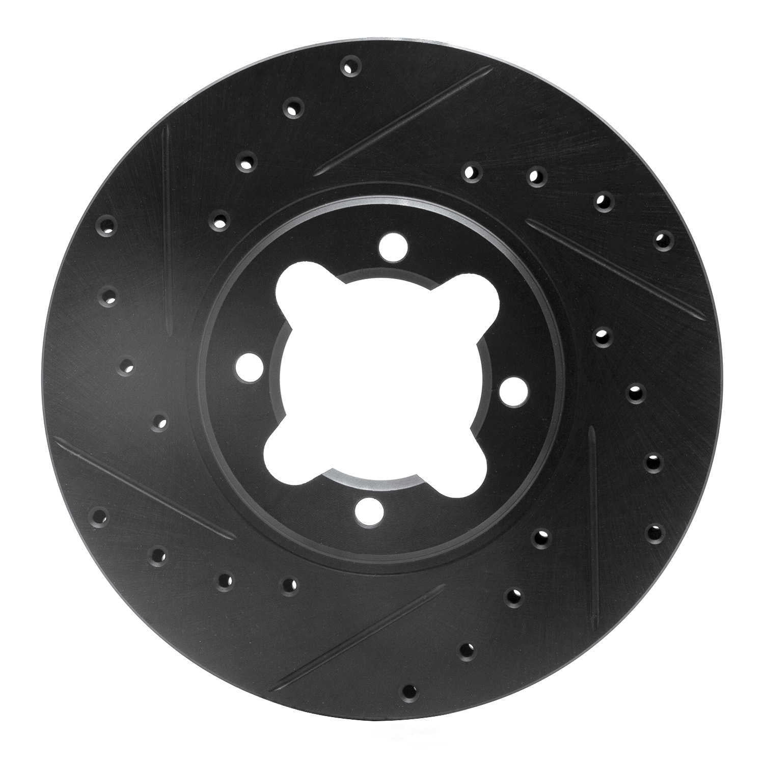 Dynamic Friction Company 633-76013L DFC Brake Rotor - Drilled And Slotted - Black