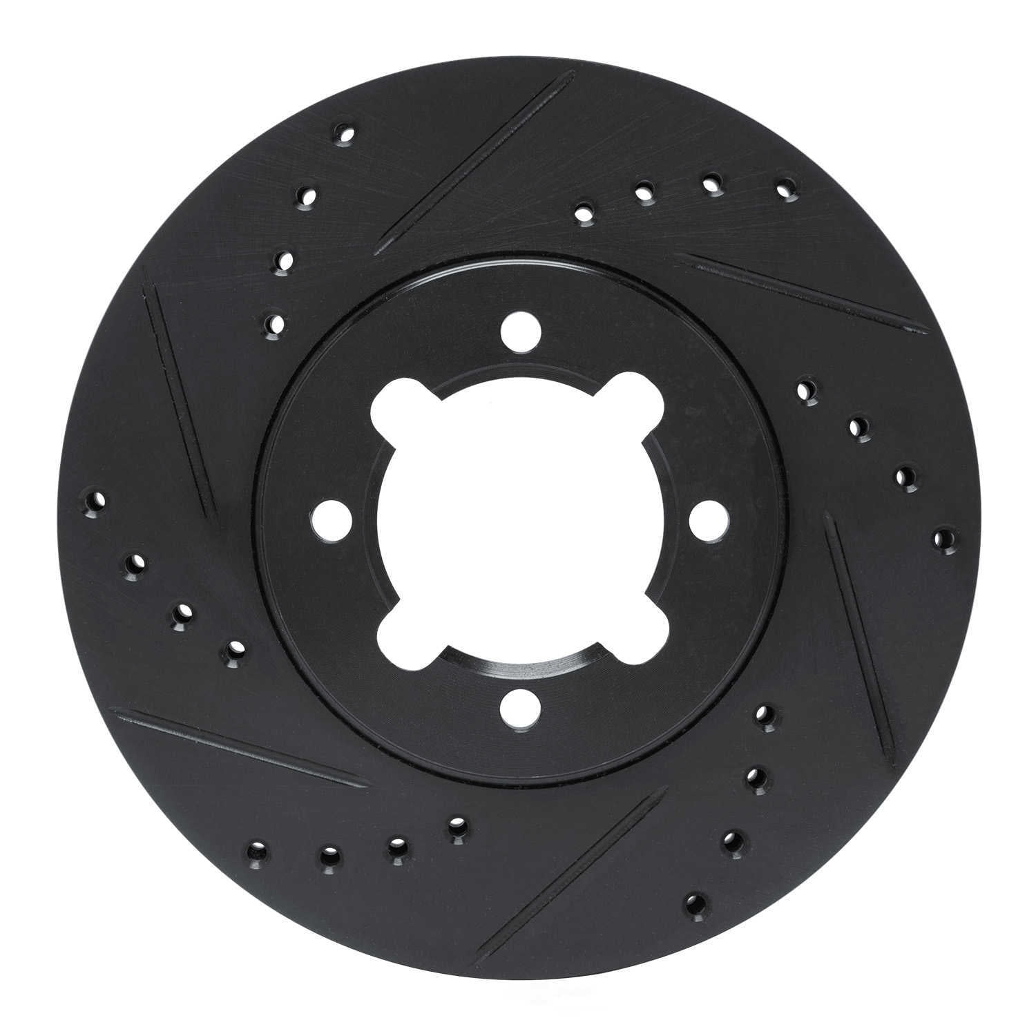 Dynamic Friction Company 633-76018L DFC Brake Rotor - Drilled And Slotted - Black