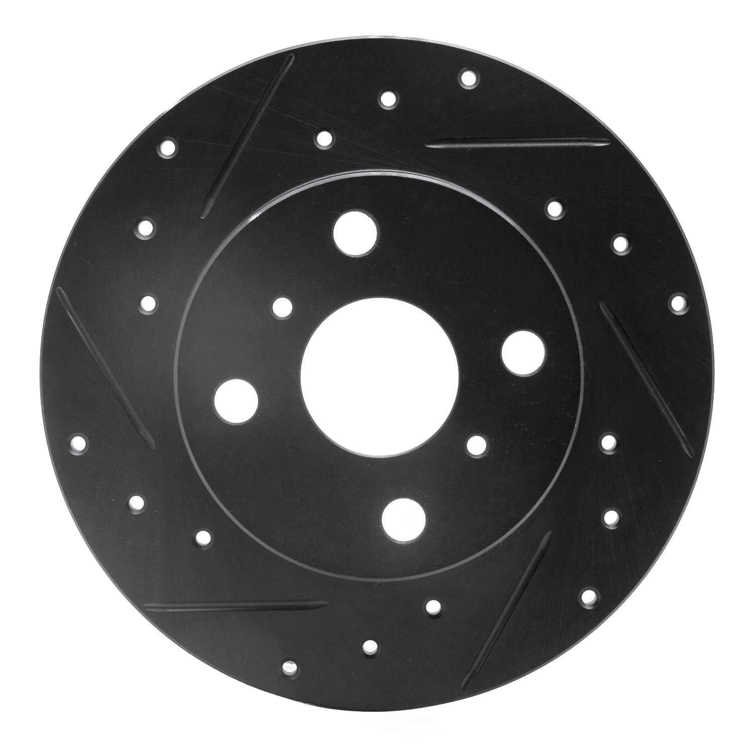 Dynamic Friction Company 633-76031L DFC Brake Rotor - Drilled And Slotted - Black