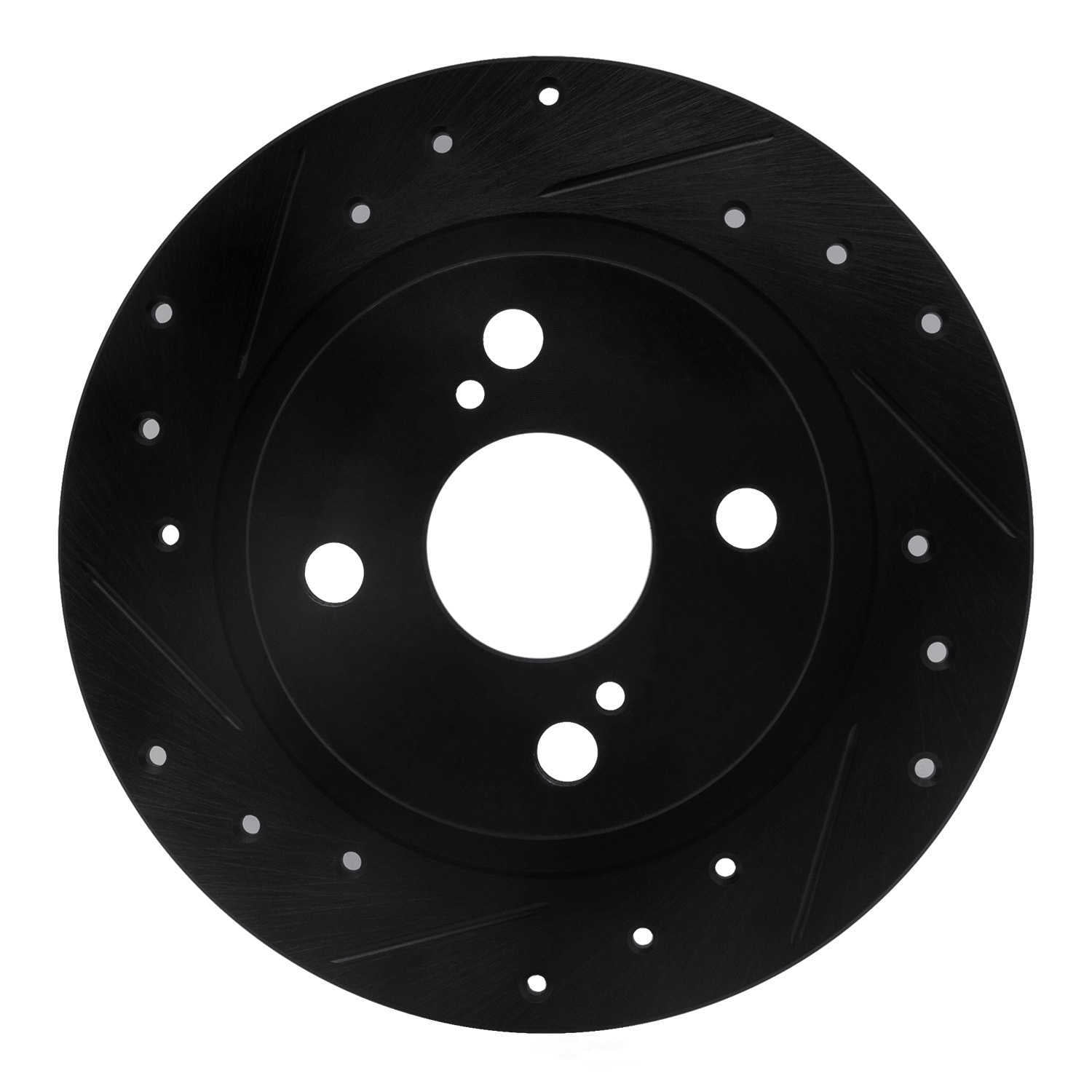 Dynamic Friction Company 633-76035L DFC Brake Rotor - Drilled And Slotted - Black