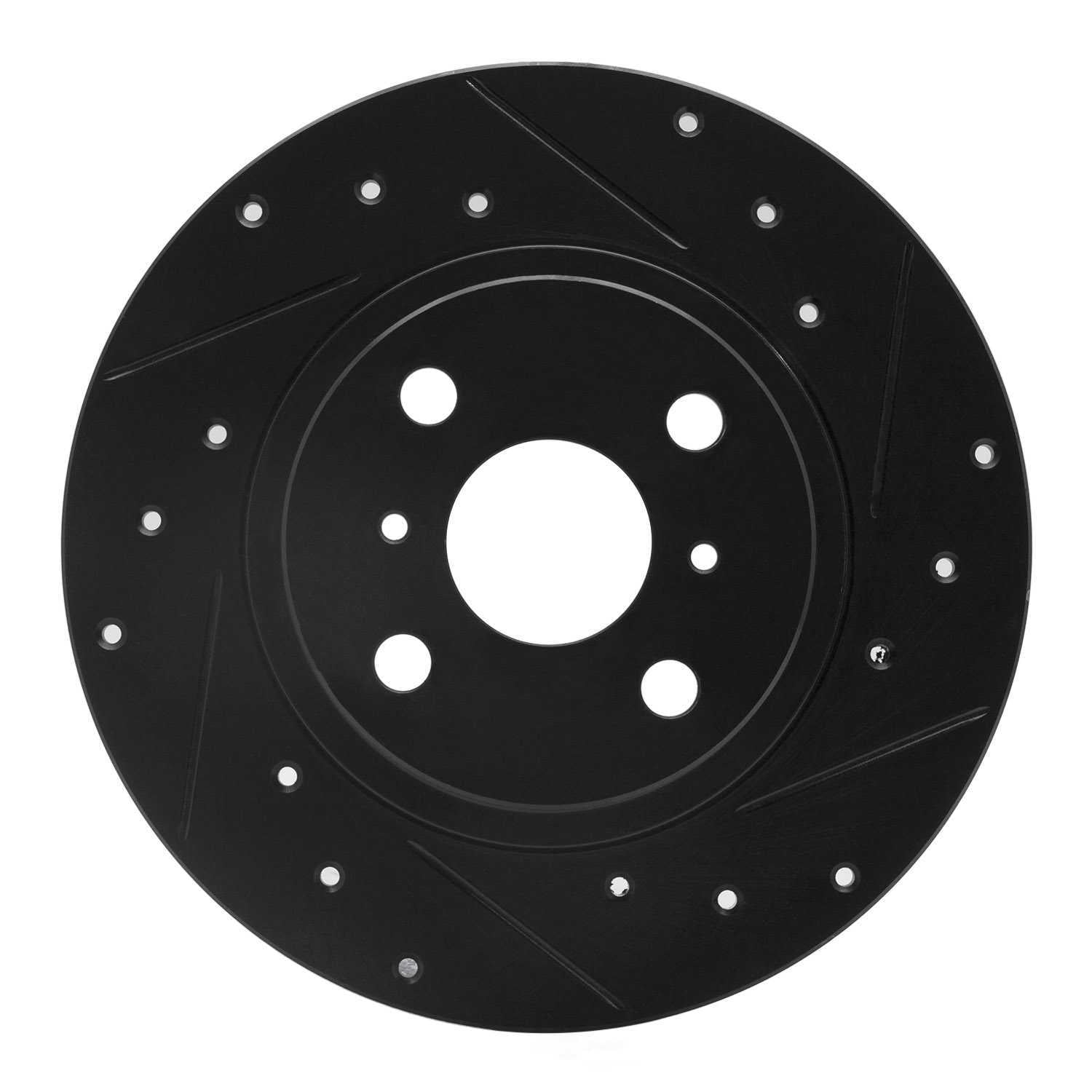 Dynamic Friction Company 633-76037R DFC Brake Rotor - Drilled And Slotted - Black