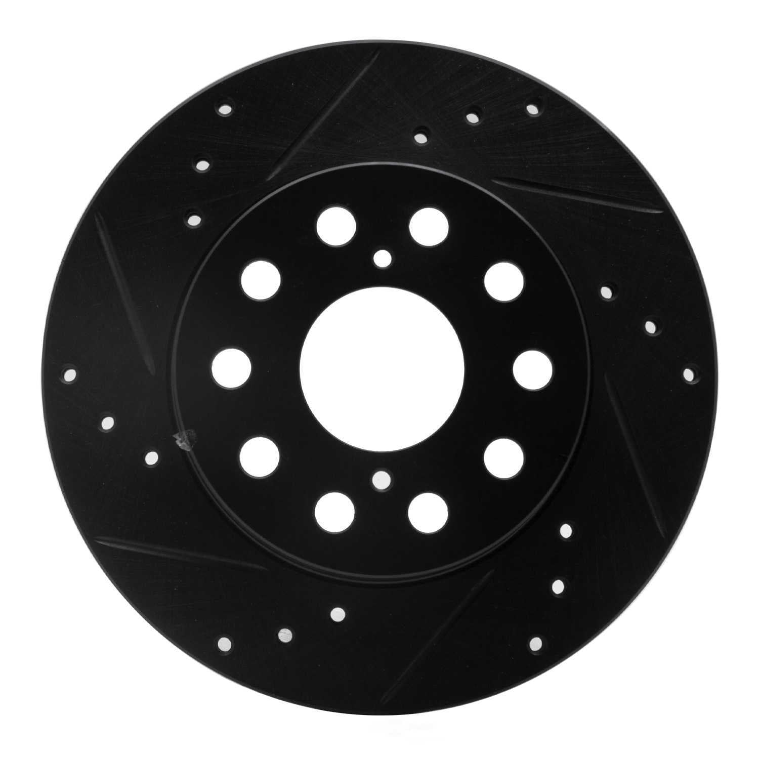 Dynamic Friction Company 633-76048L DFC Brake Rotor - Drilled And Slotted - Black