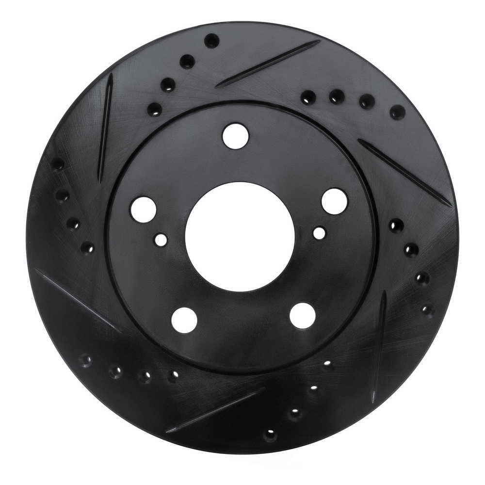 Dynamic Friction Company 633-76051L DFC Brake Rotor - Drilled And Slotted - Black