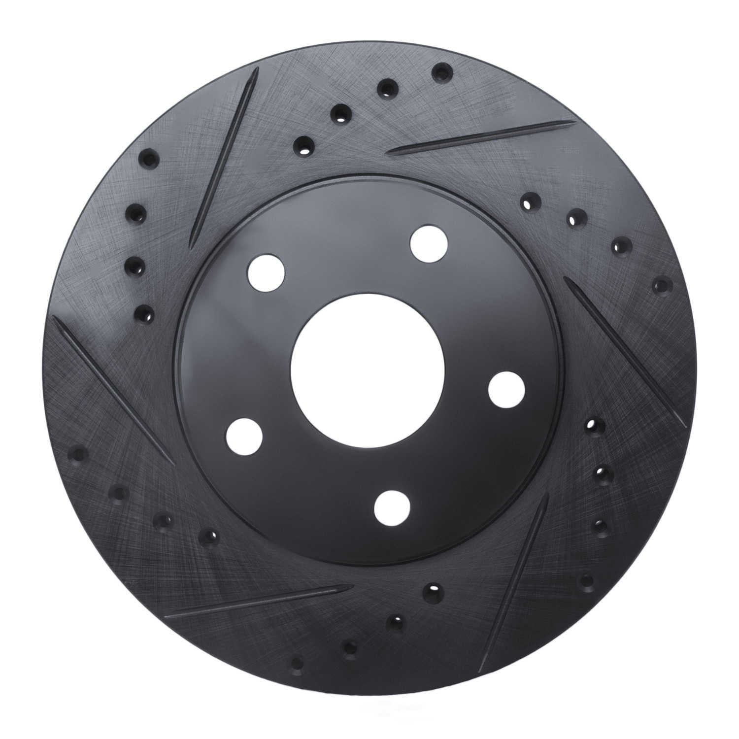 Dynamic Friction Company 633-76057L DFC Brake Rotor - Drilled And Slotted - Black