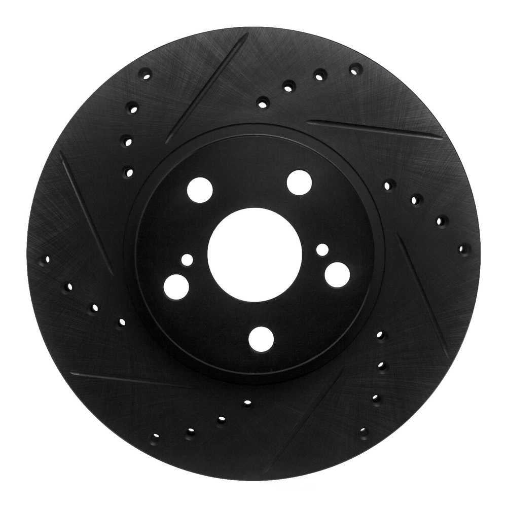 Dynamic Friction Company 633-76059L DFC Brake Rotor - Drilled And Slotted - Black