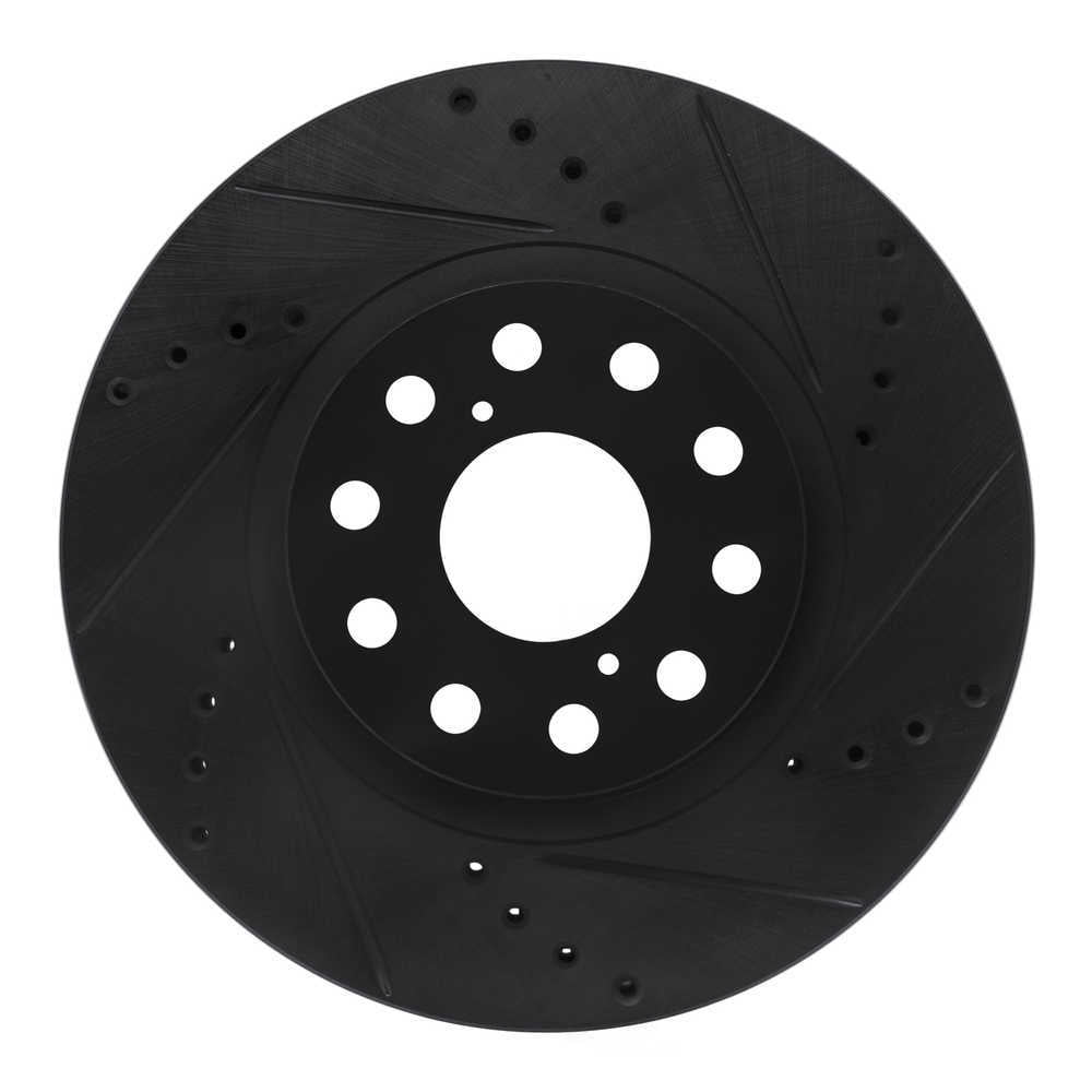 Dynamic Friction Company 633-76061R DFC Brake Rotor - Drilled And Slotted - Black