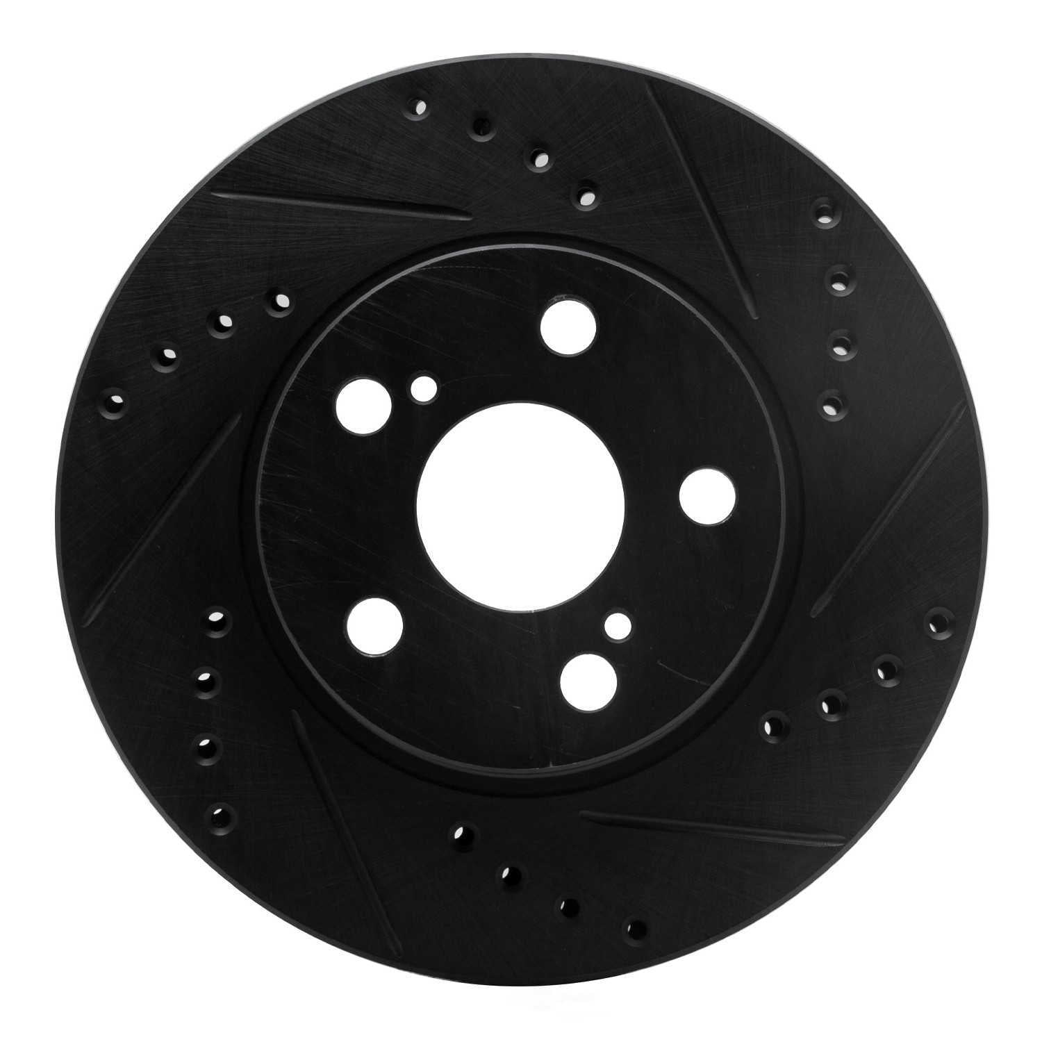 Dynamic Friction Company 633-76077R DFC Brake Rotor - Drilled And Slotted - Black