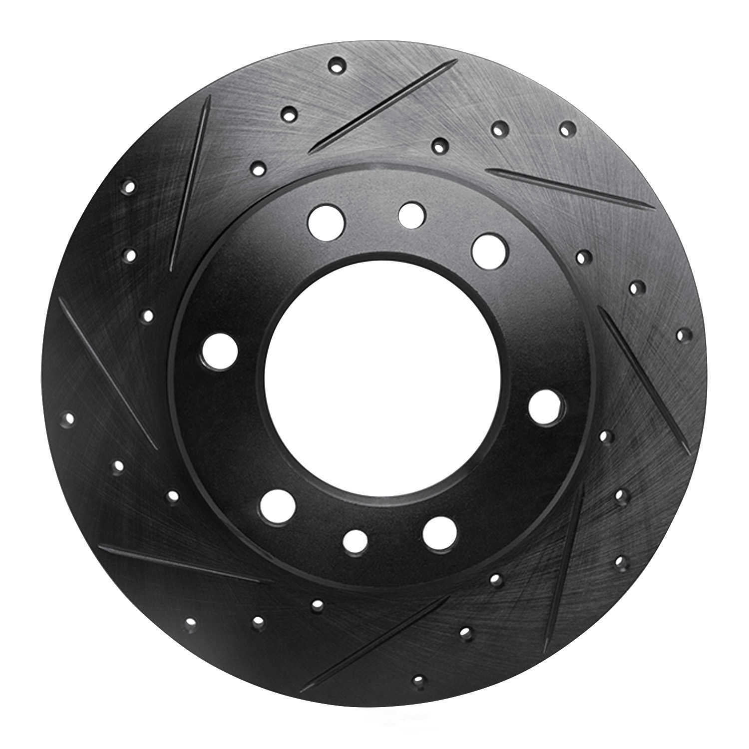 Dynamic Friction Company 633-76095L DFC Brake Rotor - Drilled And Slotted - Black