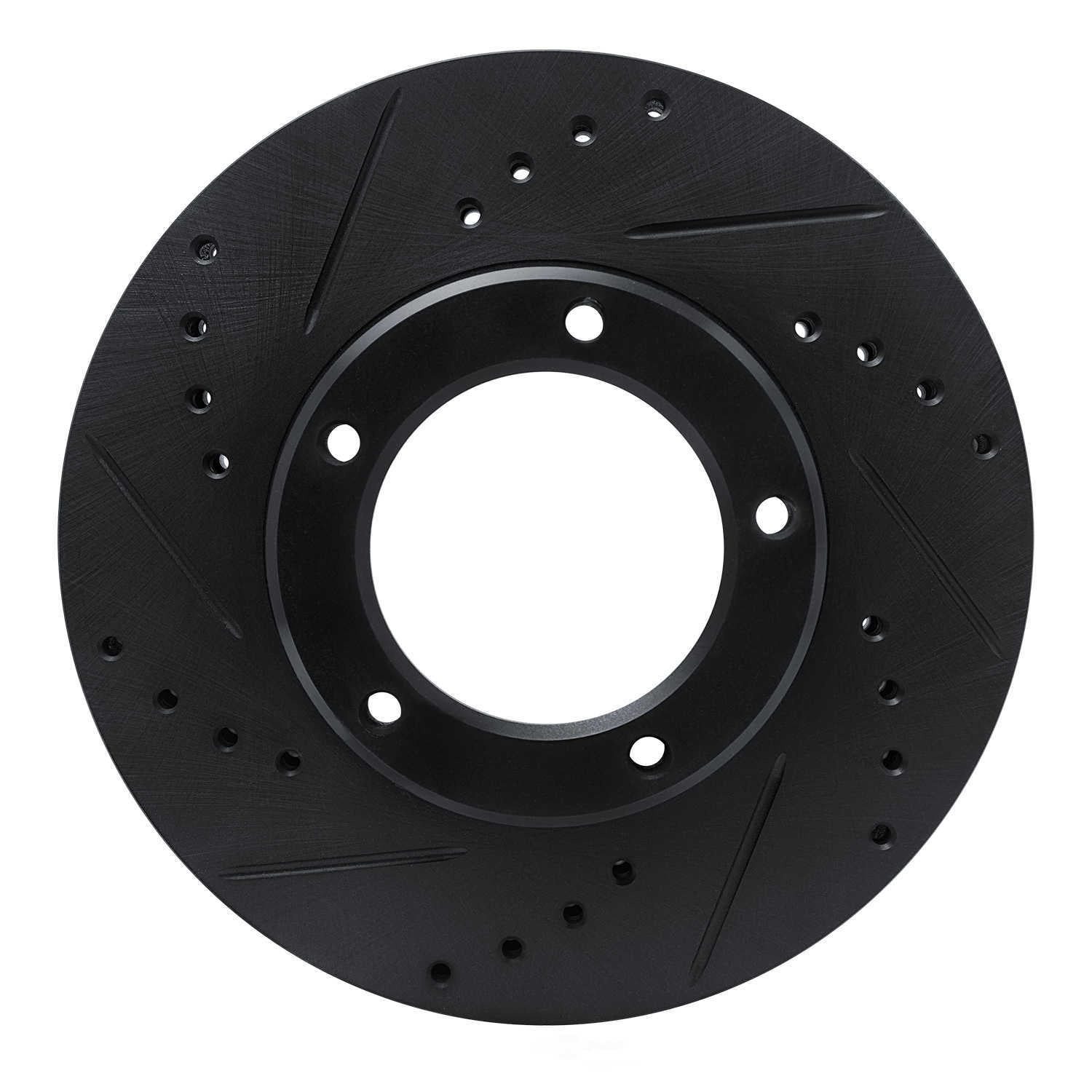 Dynamic Friction Company 633-76096L DFC Brake Rotor - Drilled And Slotted - Black