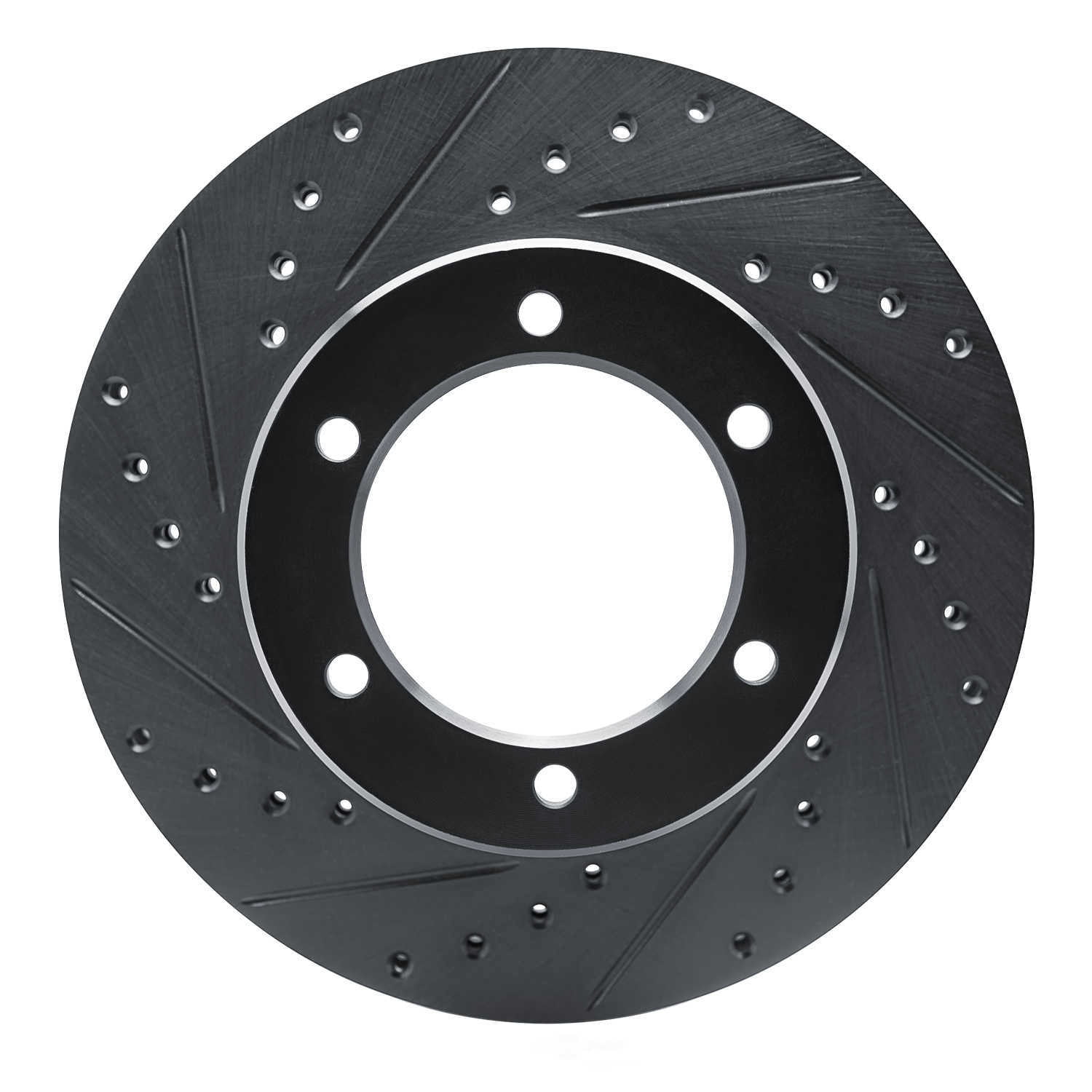 Dynamic Friction Company 633-76102L DFC Brake Rotor - Drilled And Slotted - Black