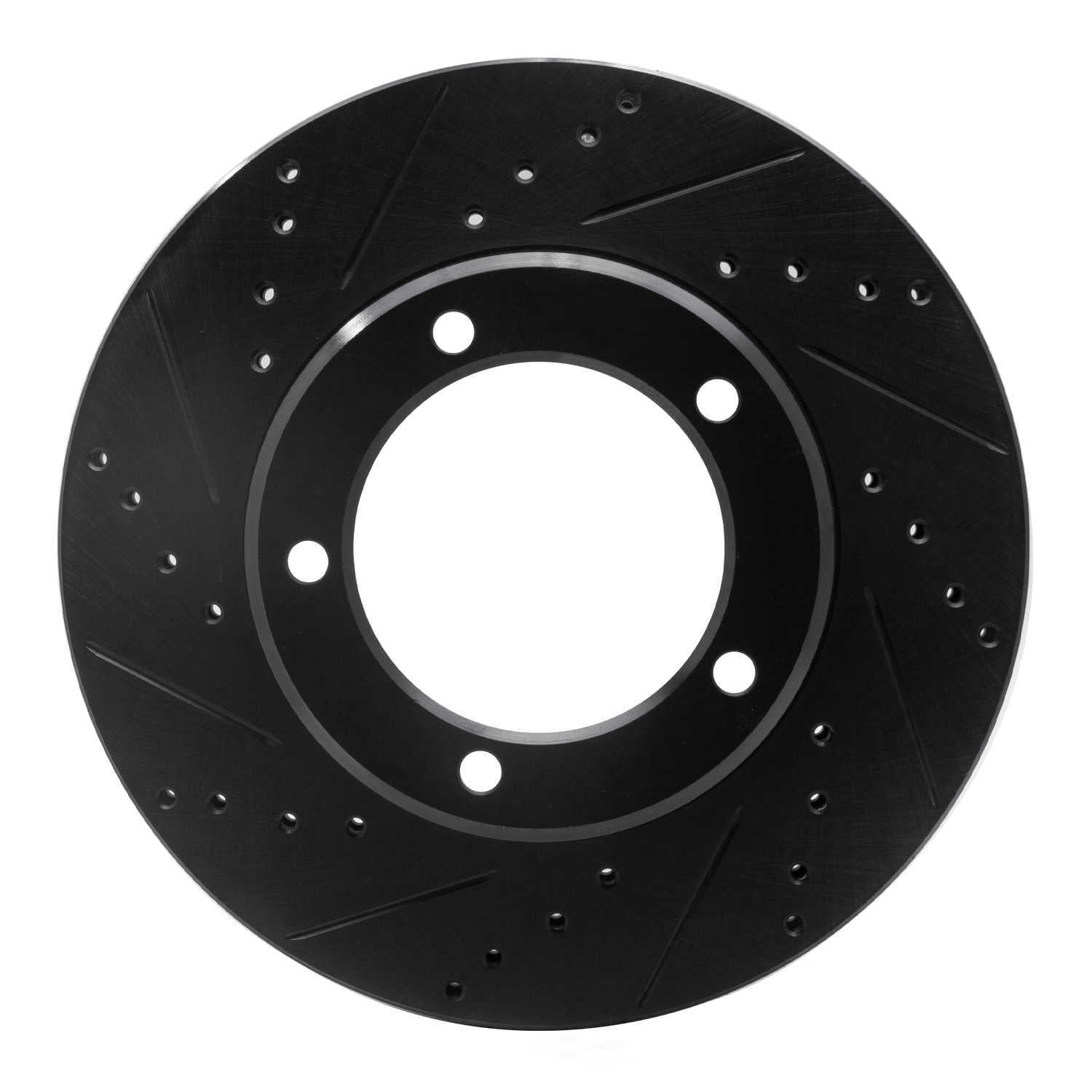 Dynamic Friction Company 633-76112L DFC Brake Rotor - Drilled And Slotted - Black