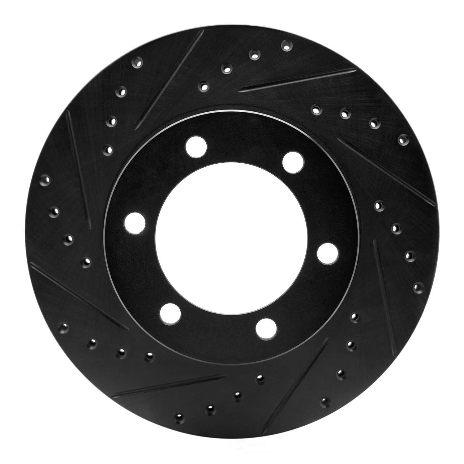 Dynamic Friction Company 633-76123L DFC Brake Rotor - Drilled And Slotted - Black
