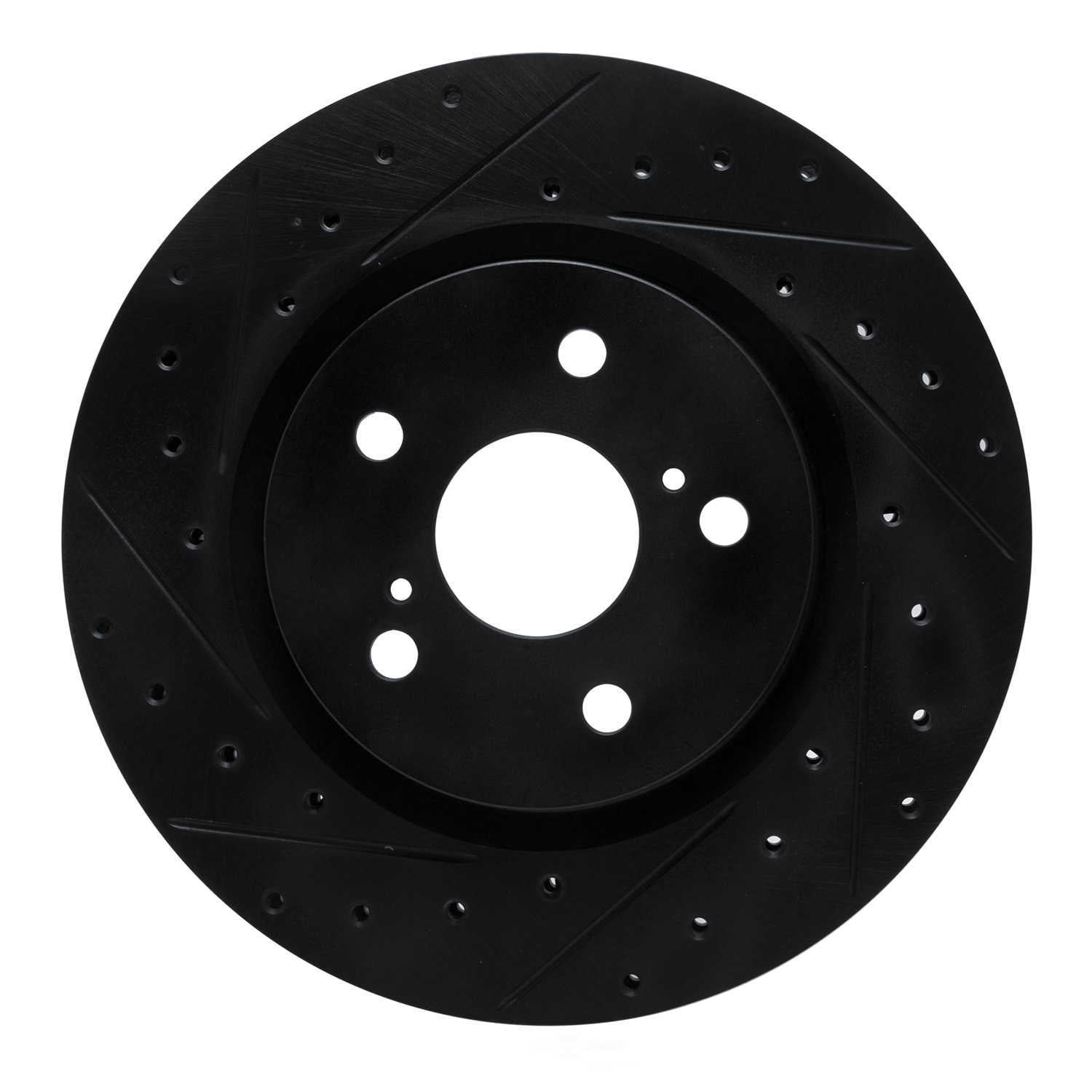 Dynamic Friction Company 633-76154L DFC Brake Rotor - Drilled And Slotted - Black
