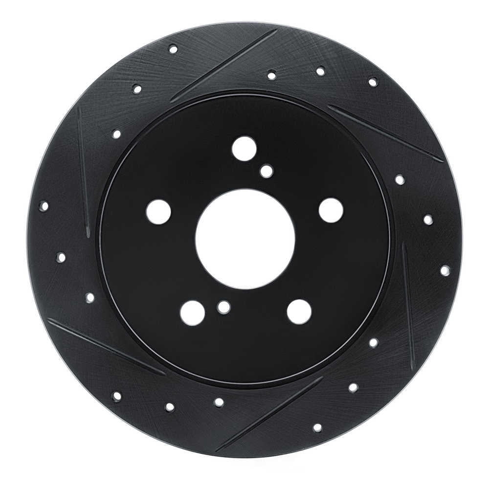 Dynamic Friction Company 633-76157L DFC Brake Rotor - Drilled And Slotted - Black