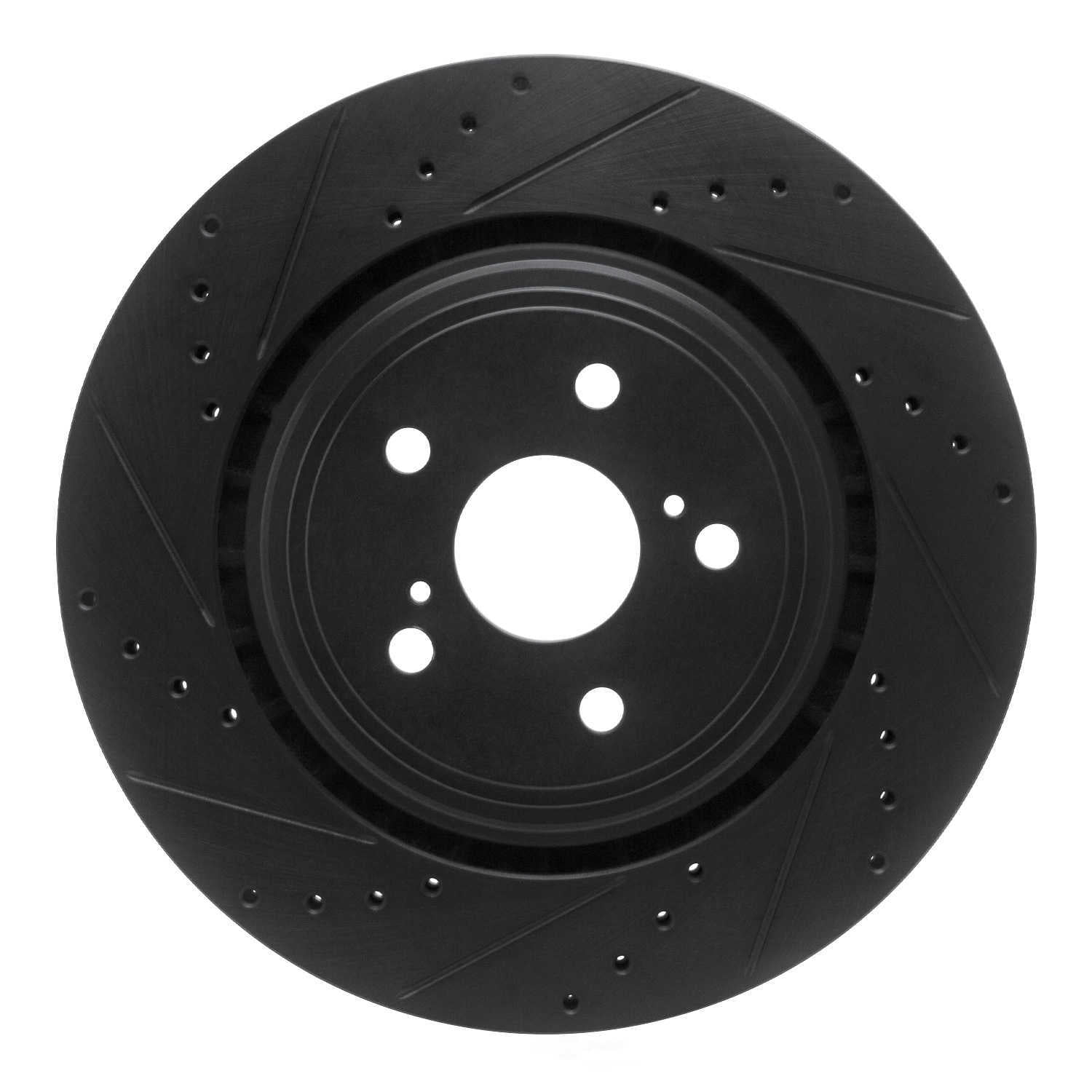 Dynamic Friction Company 633-76158L DFC Brake Rotor - Drilled And Slotted - Black
