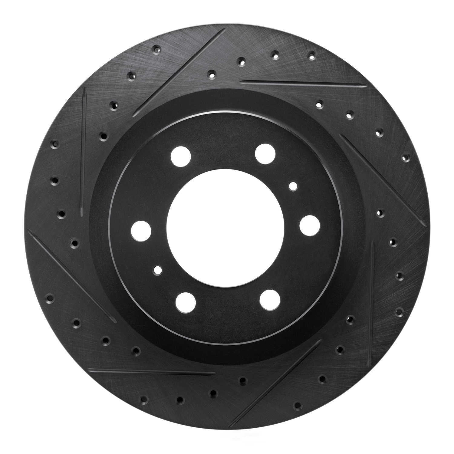 Dynamic Friction Company 633-76162L DFC Brake Rotor - Drilled And Slotted - Black