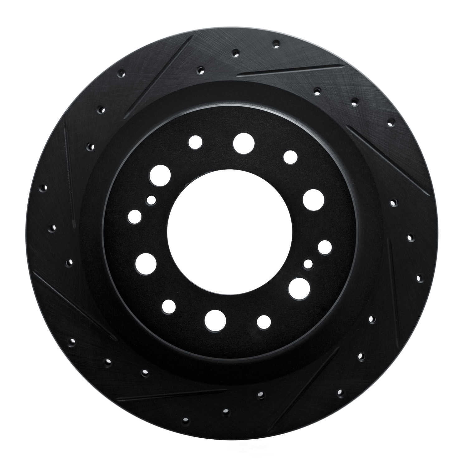 Dynamic Friction Company 633-76163L DFC Brake Rotor - Drilled And Slotted - Black