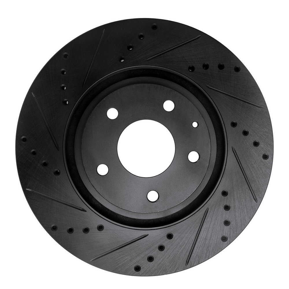 Dynamic Friction Company 633-80078L DFC Brake Rotor - Drilled And Slotted - Black