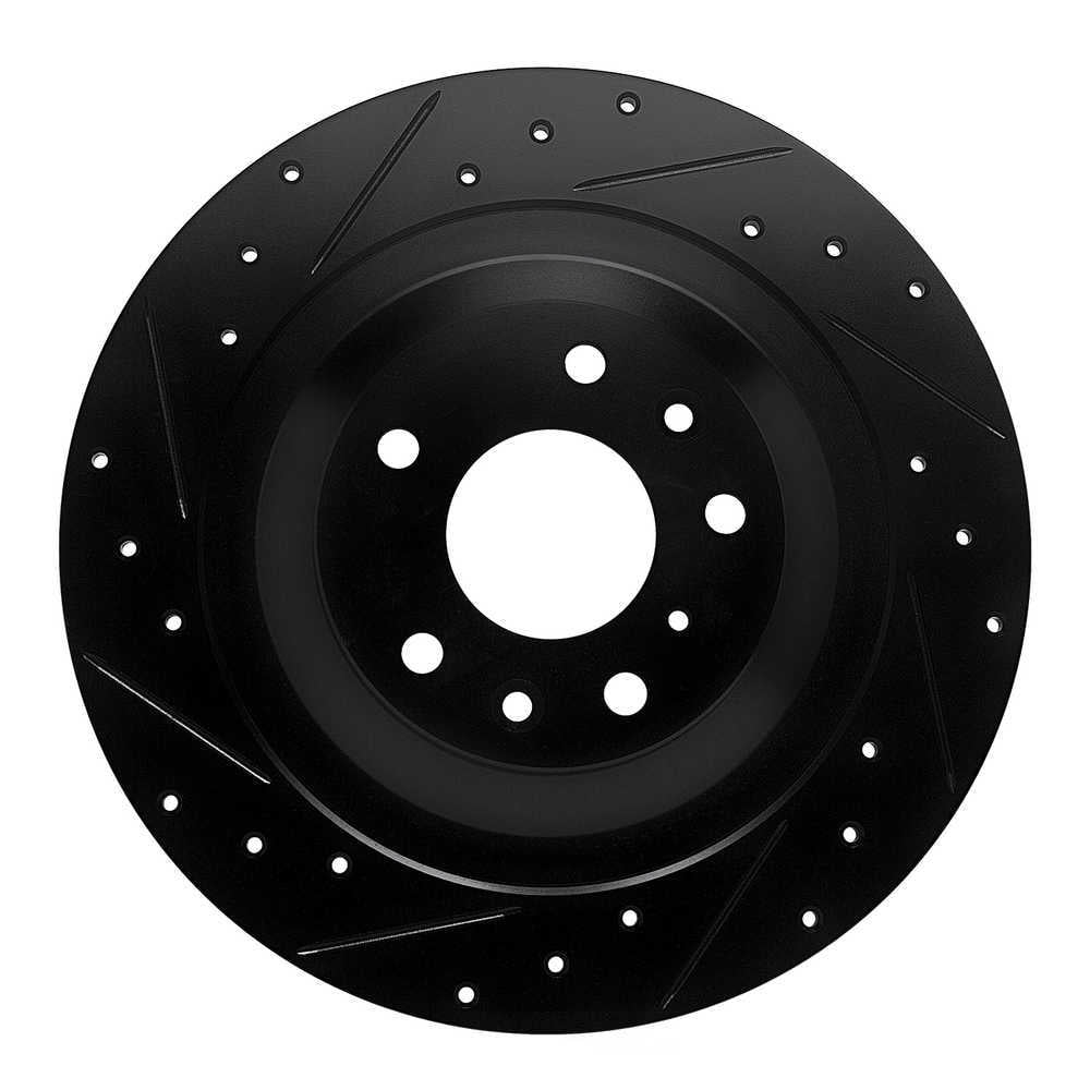 Dynamic Friction Company 633-80085L DFC Brake Rotor - Drilled And Slotted - Black