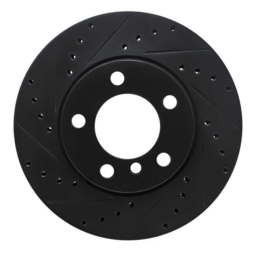 Dynamic Friction Company 633-92099L DFC Brake Rotor - Drilled And Slotted - Black