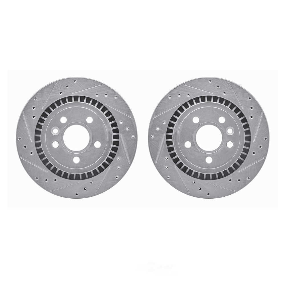 Dynamic Friction Company 7002-27043 DFC Brake Rotors - Drilled & Slotted - Silver