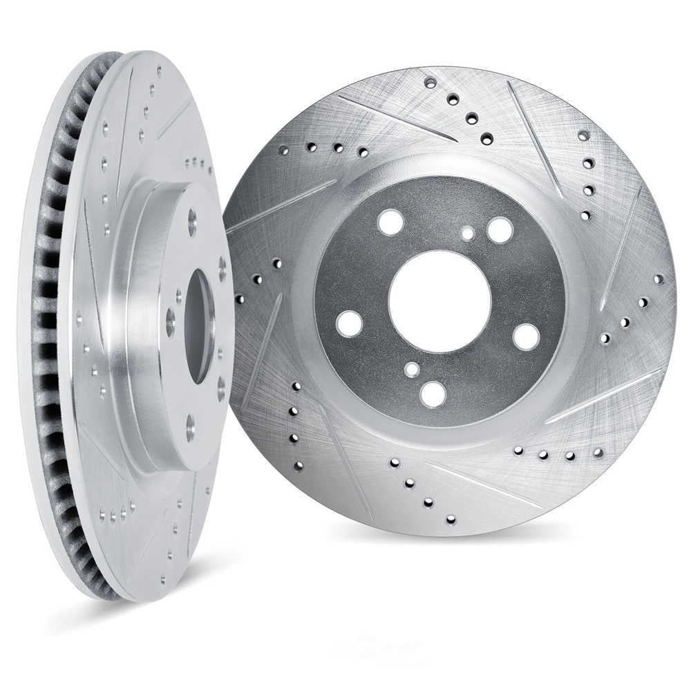 Dynamic Friction Company 7002-54261 DFC Rotors-Drilled and Slotted-Silver