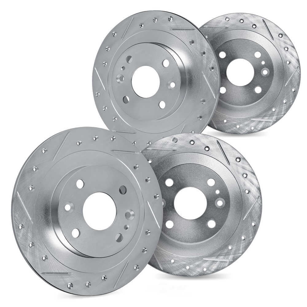 Dynamic Friction Company 7004-07010 DFC Rotors-Drilled and Slotted-Silver