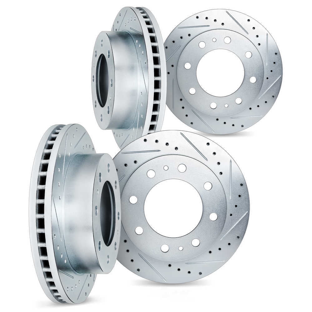 Dynamic Friction Company 7004-54111 DFC Brake Rotors - Drilled & Slotted - Silver