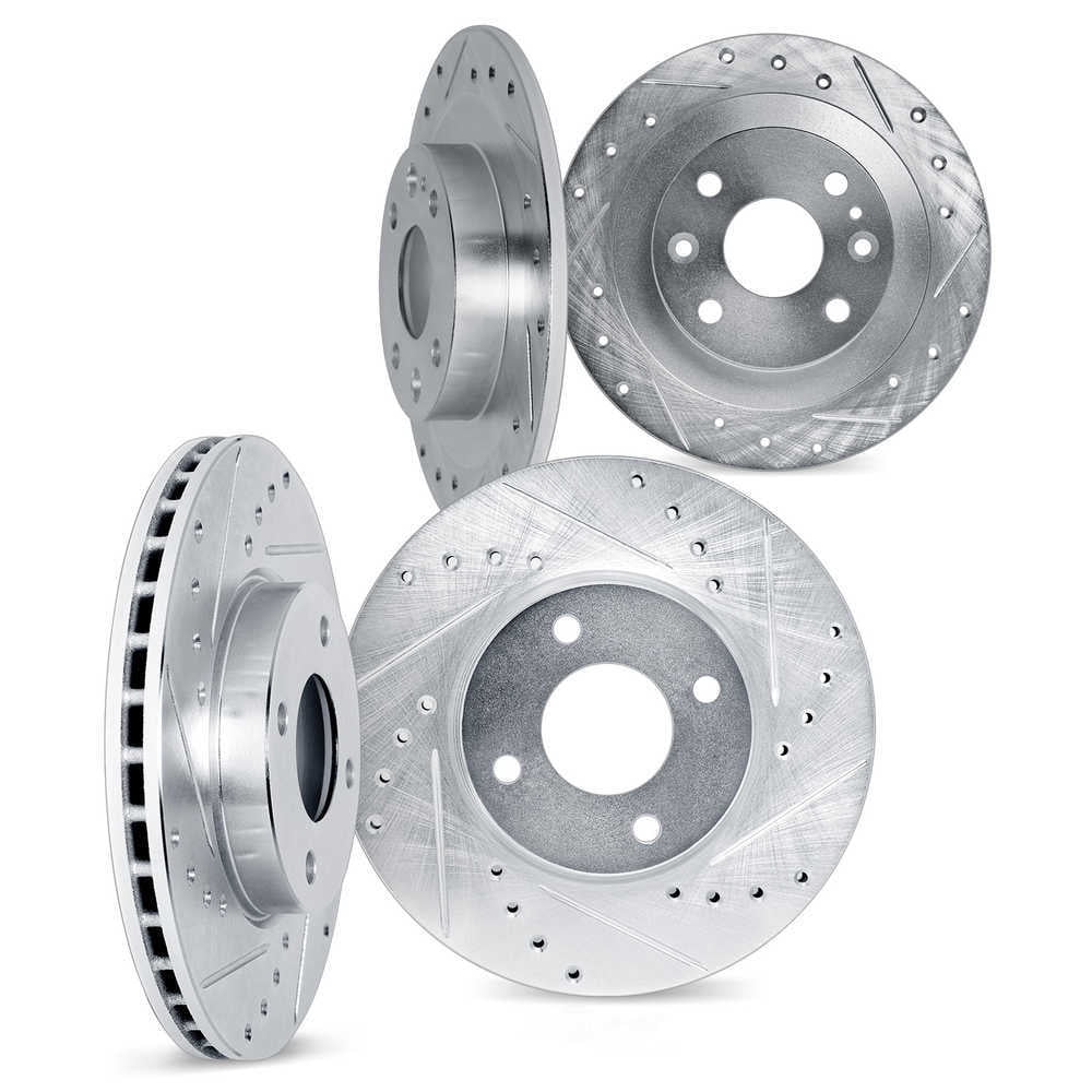 Dynamic Friction Company 7004-67031 DFC Brake Rotors - Drilled & Slotted - Silver