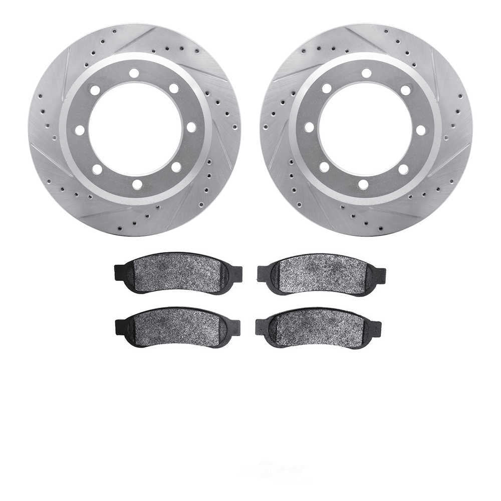 Dynamic Friction Company 7502-99592 DFC Rotors-Drilled and Slotted-Silver with 5000 Advanced Brake
