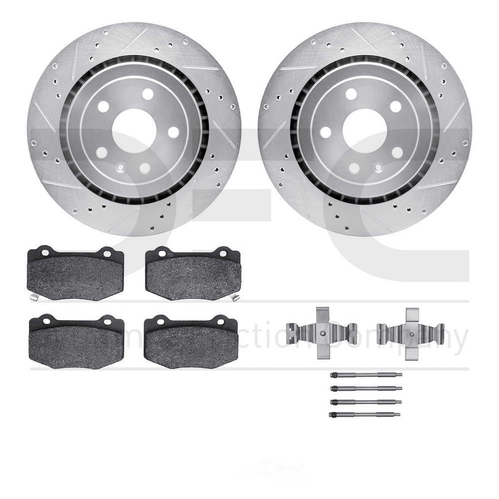 Dynamic Friction Company 7512-47045 DFC Rotors-Drilled and Slotted-Silver with 5000 Advanced Brake