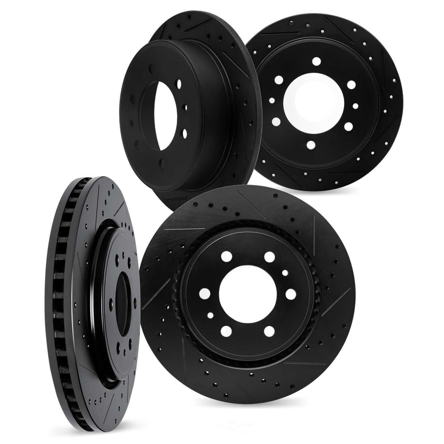 Dynamic Friction Company 8004-40153 DFC Brake Rotors - Drilled & Slotted - Black