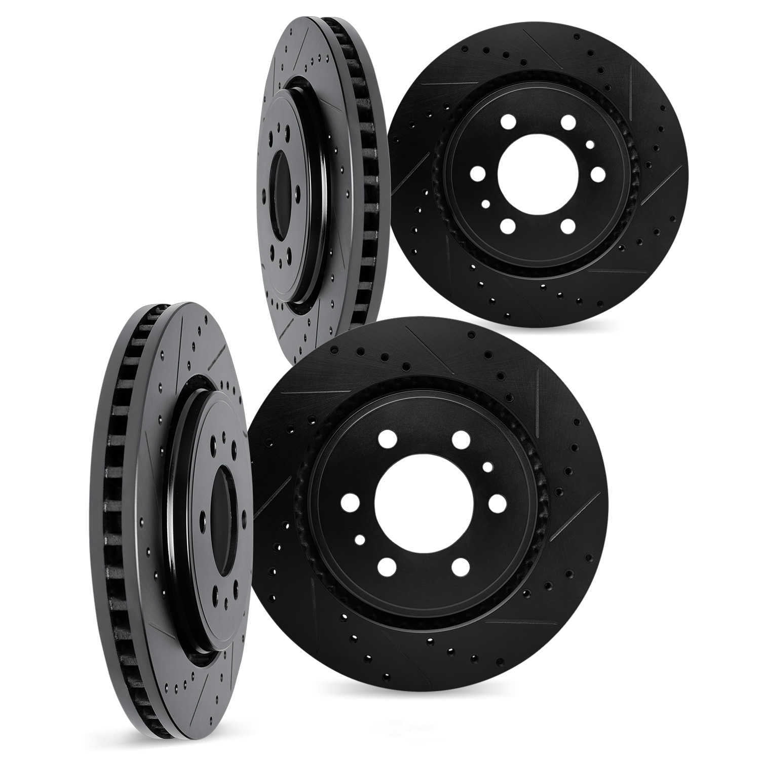 Dynamic Friction Company 8004-47105 DFC Rotors-Drilled and Slotted-Black