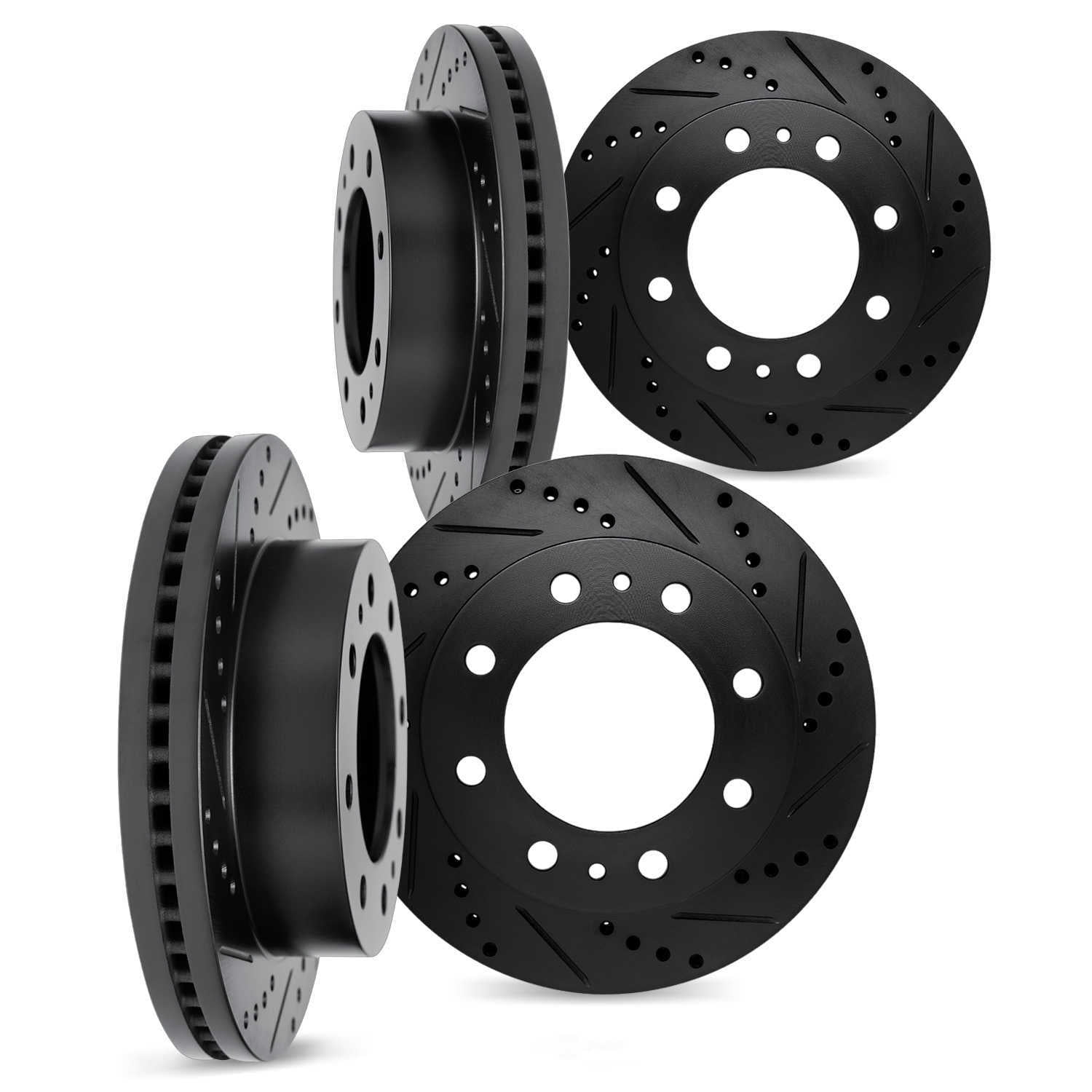 Dynamic Friction Company 8004-48013 DFC Brake Rotors - Drilled & Slotted - Black