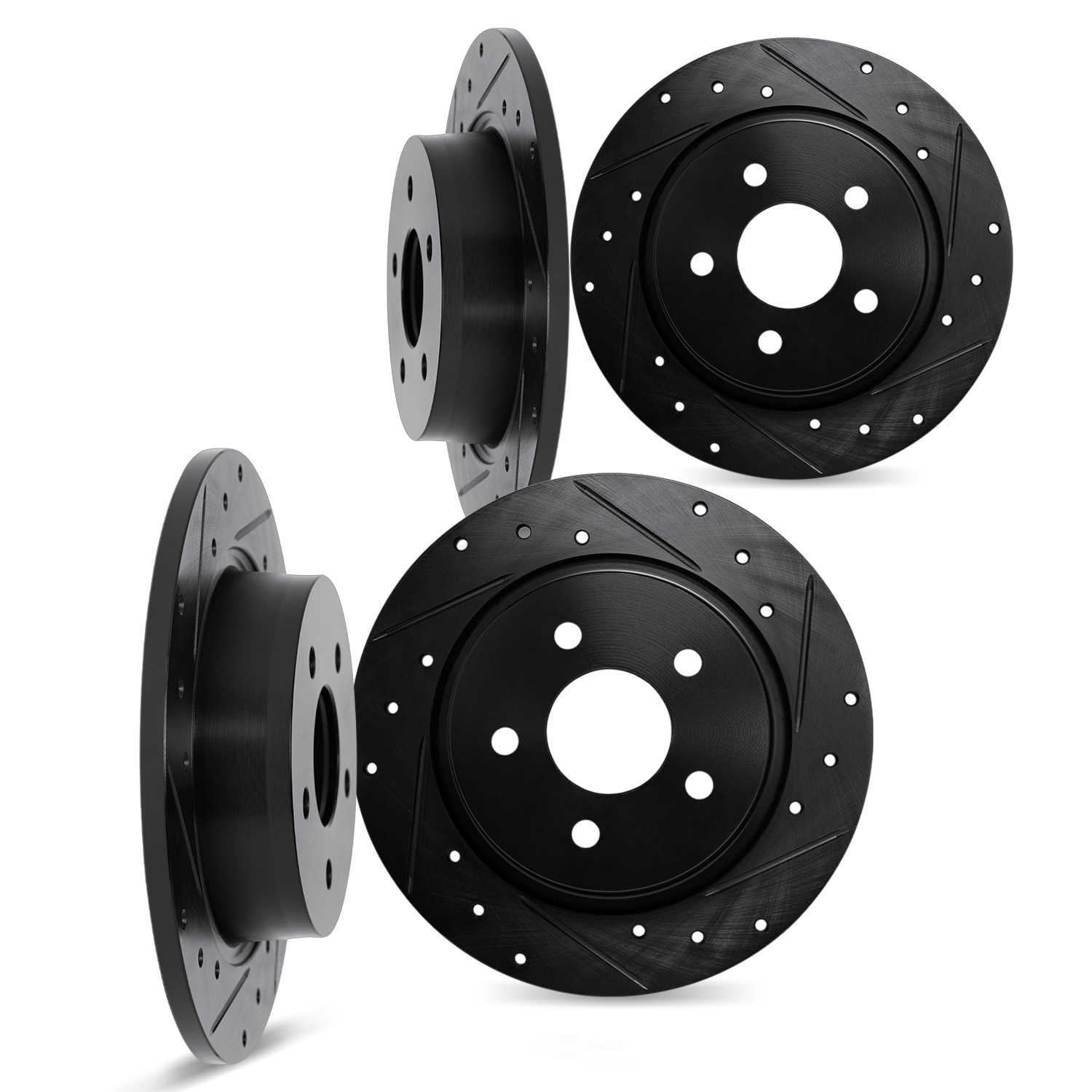 Dynamic Friction Company 8004-52011 DFC Brake Rotors - Drilled & Slotted - Black
