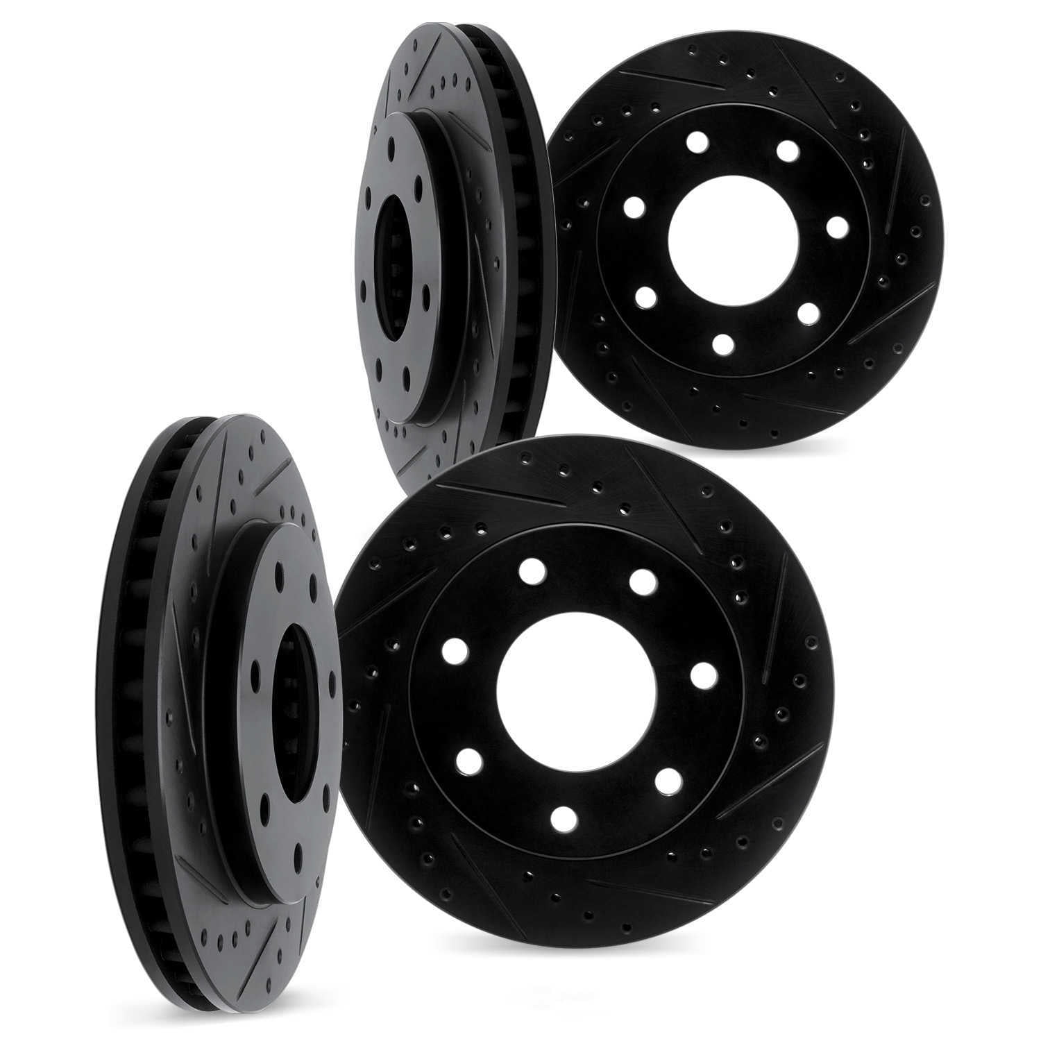 Dynamic Friction Company 8004-54156 DFC Brake Rotors - Drilled & Slotted - Black