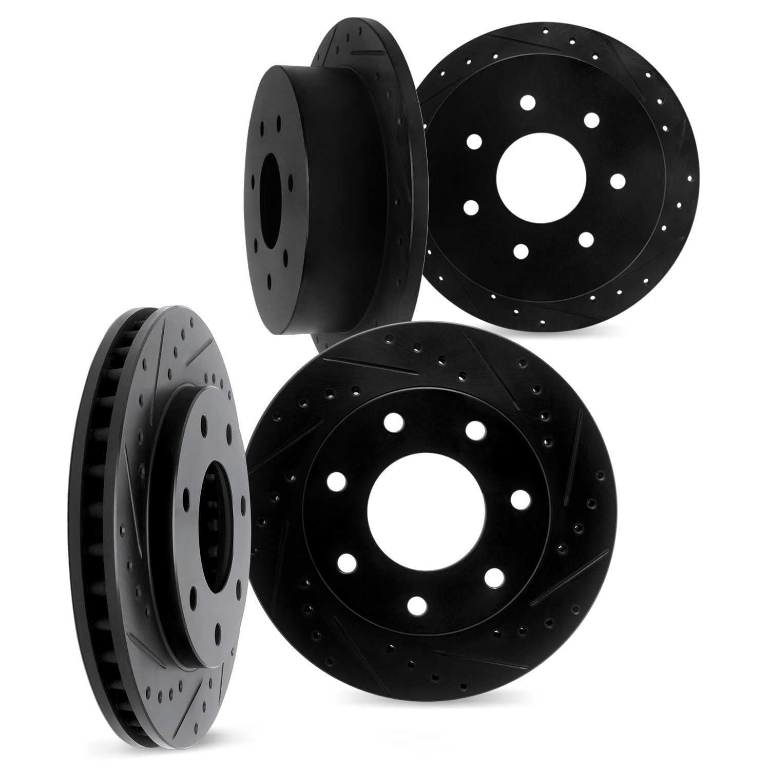Dynamic Friction Company 8004-54162 DFC Brake Rotors - Drilled & Slotted - Black