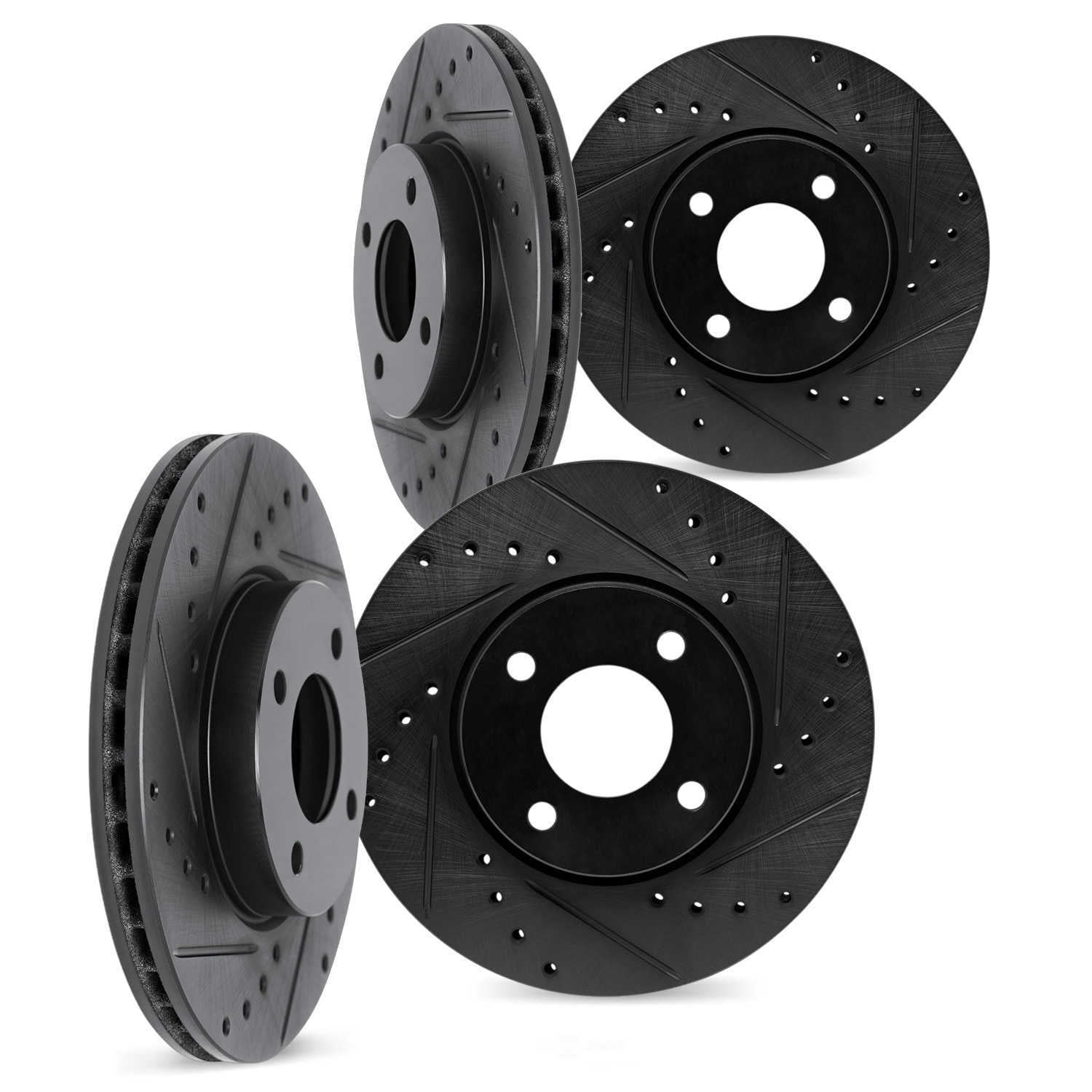 Dynamic Friction Company 8004-56003 DFC Brake Rotors - Drilled & Slotted - Black