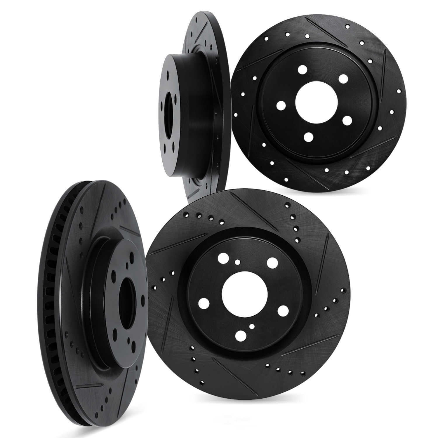 Dynamic Friction Company 8004-58037 DFC Rotors-Drilled and Slotted-Black