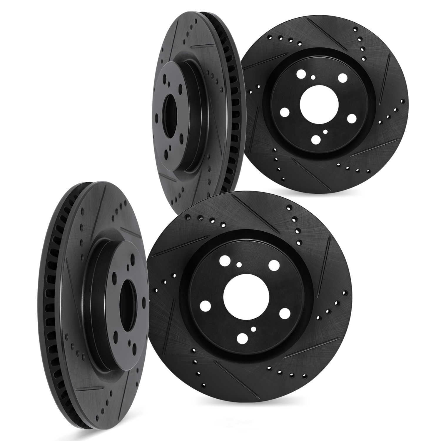 Dynamic Friction Company 8004-75025 DFC Brake Rotors - Drilled & Slotted - Black