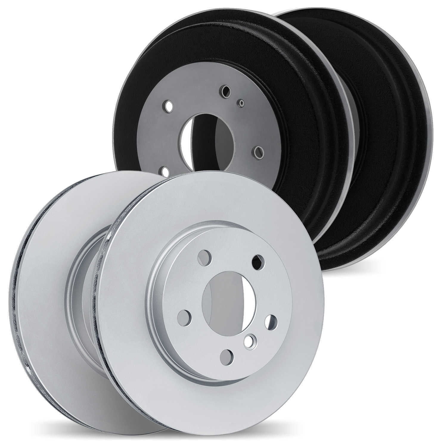 Dynamic Friction Company 9004-74012 DFC Hi-Carbon Alloy GEOMET Coated Rotors includes DFC Drums