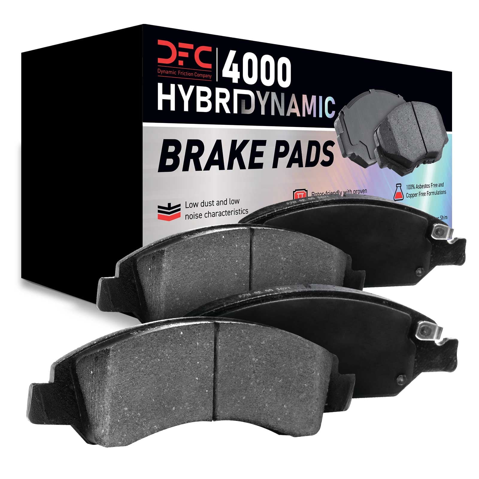 Dynamic Friction Company Front 4000 HybriDynamic Brake Pads and Hardware Kit 4000-2143-01