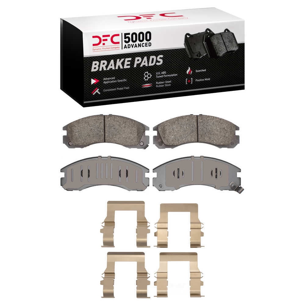 Dynamic Friction Company 1551-0530-01 DFC 5000 Advanced Brake Pads - Ceramic and Hardware Kit - OE
