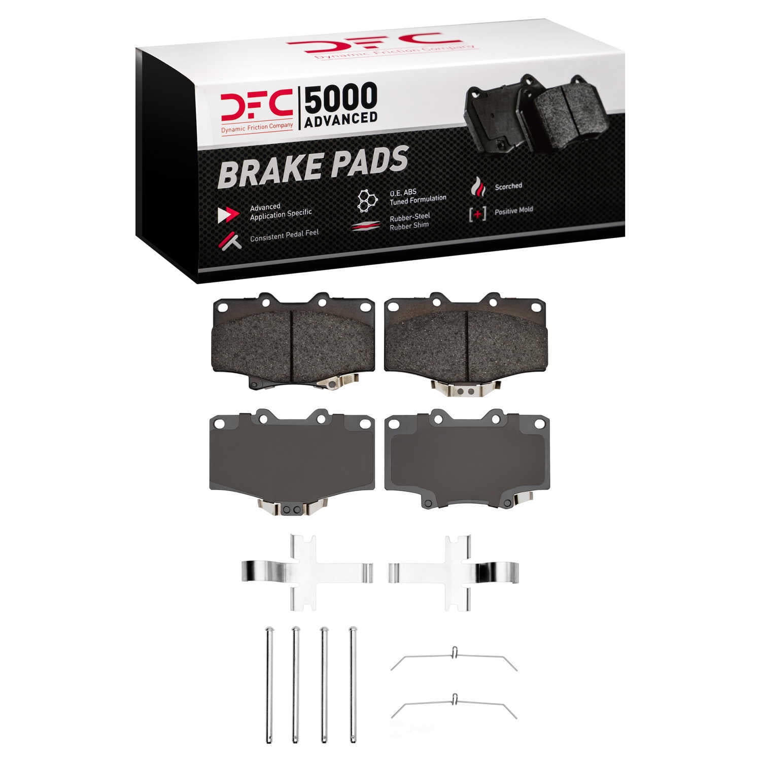 Dynamic Friction Company 1551-0611-01 DFC 5000 Advanced Brake Pads - Ceramic and Hardware Kit - OE