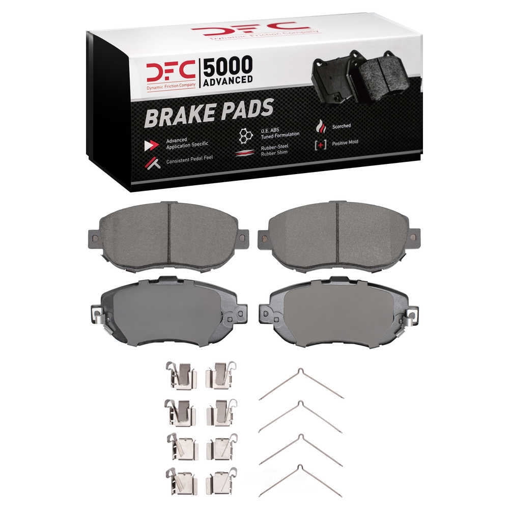 Dynamic Friction Company 1551-0619-01 DFC 5000 Advanced Brake Pads - Ceramic and Hardware Kit - OE