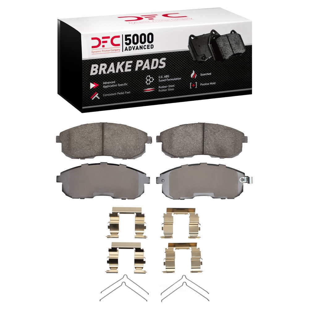 Dynamic Friction Company 1551-0653-01 DFC 5000 Advanced Brake Pads - Ceramic and Hardware Kit - OE
