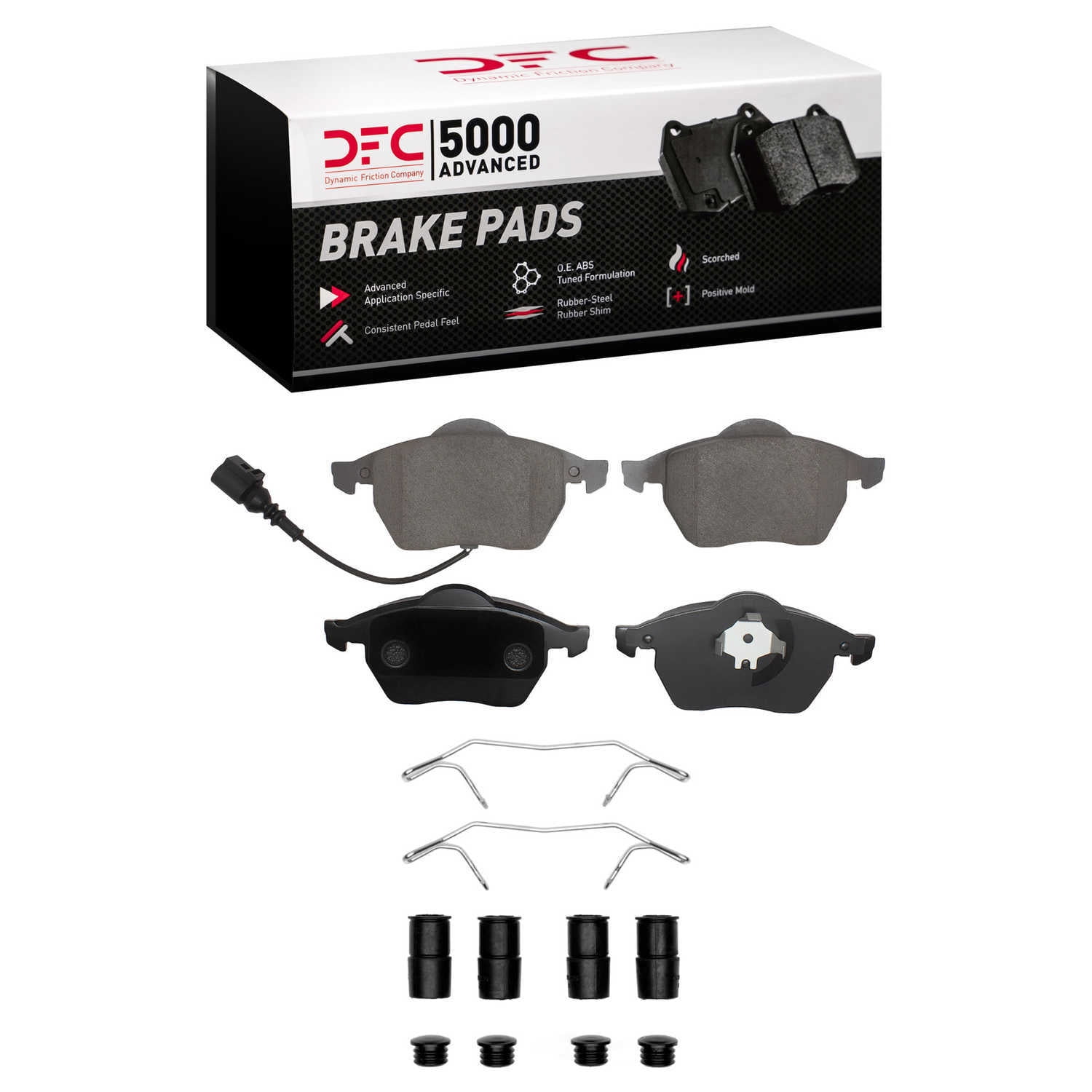 Dynamic Friction Company 1551-0687-11 DFC 5000 Advanced Brake Pads - Ceramic and Hardware Kit - OE