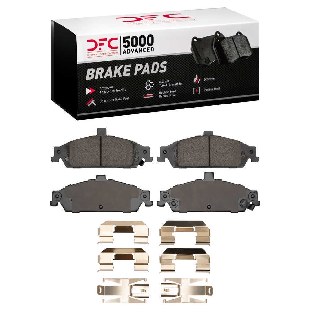 Dynamic Friction Company 1551-0727-01 DFC 5000 Advanced Brake Pads - Ceramic and Hardware Kit - OE