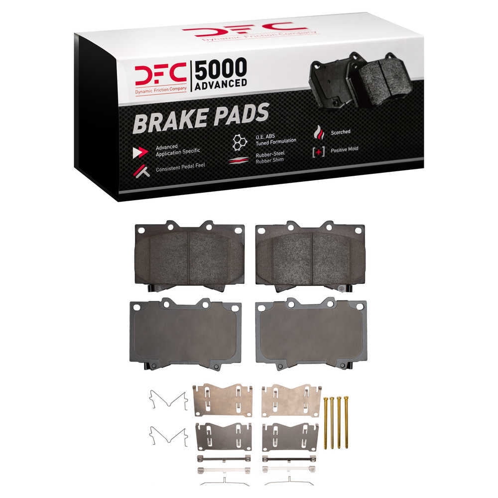 Dynamic Friction Company 1551-0772-01 DFC 5000 Advanced Brake Pads - Ceramic and Hardware Kit - OE